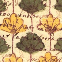 Retro Green and Yellow Floral Paper ~ Tassotti Italy